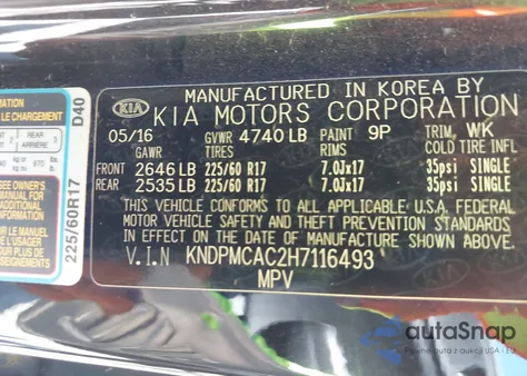 2017 Kia Sportage Lx from USA, damaged, VIN KNDPMCAC2H7116493